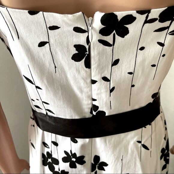 A.P.N.Y White Black Floral Summer Dress Sz 10 - Picture 9 of 13